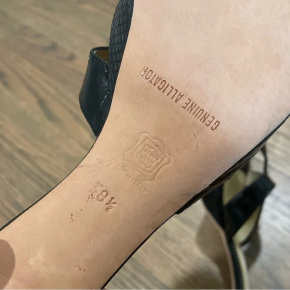 TITTI DELL’ ACQUA Milano Genuine ALLIGATOR LEATHER Heels Sandals Made in Italy - Picture 11 of 13